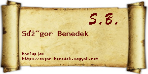 Sógor Benedek névjegykártya