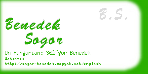 benedek sogor business card